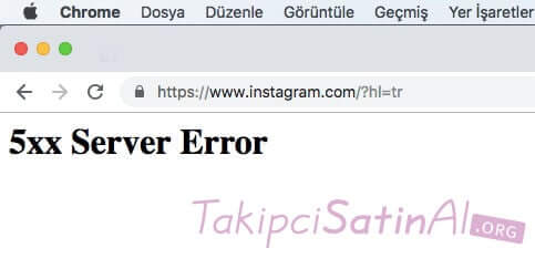 Instagram 5xx server error hatası 