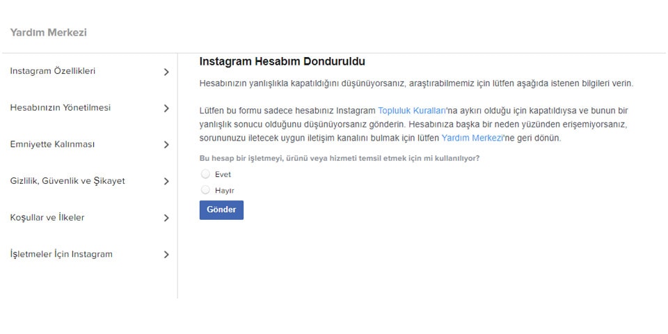 instagram kullanıcı bulunamadı hatası