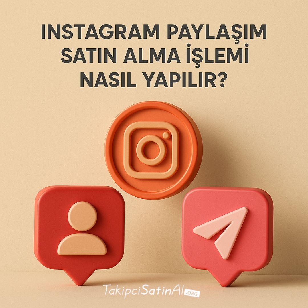 Instagram paylaşım satın almanın nasıl olacağını açıklayan 3d görsel